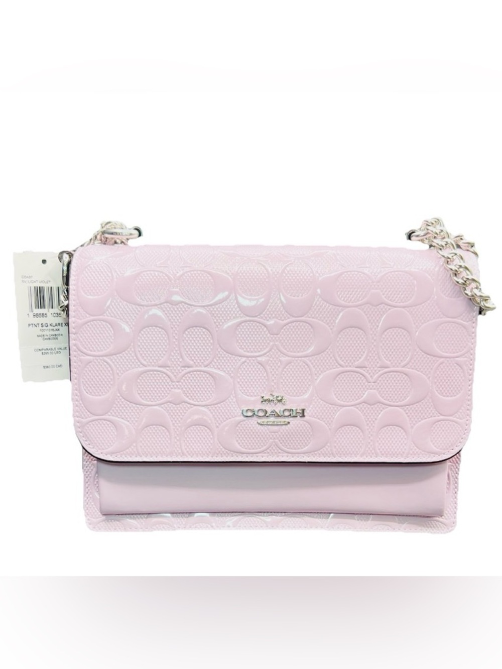 COACH Klare Crossbody Bag In Violet Signature Leather with Silver Tone Hardware